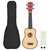 vidaXL Soprano Ukulele Set with Bag for Kids Natural 23