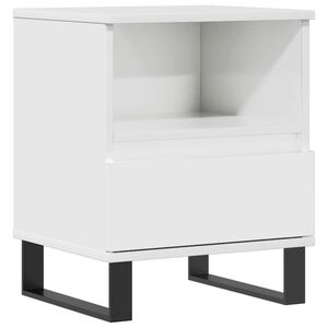 vidaXL Bedside Cabinet High Gloss White 40x35x50 cm Engineered Wood
