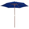 vidaXL Garden Parasol with Wooden Pole Blue 270 cm