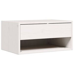 vidaXL Bedside Table White 50 x 32.5 x 24 cm Solid pine wood
