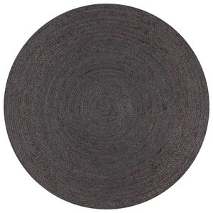 vidaXL Handmade Rug Jute Round 90 cm Dark Grey