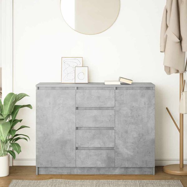 vidaXL Sideboard with Drawers Concrete Grey 100.5x35x76 cm Engineered Wood