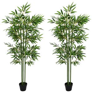 vidaXL Artificial Bambo Tree 2 pcs Green 45 x 18 x 175 cm