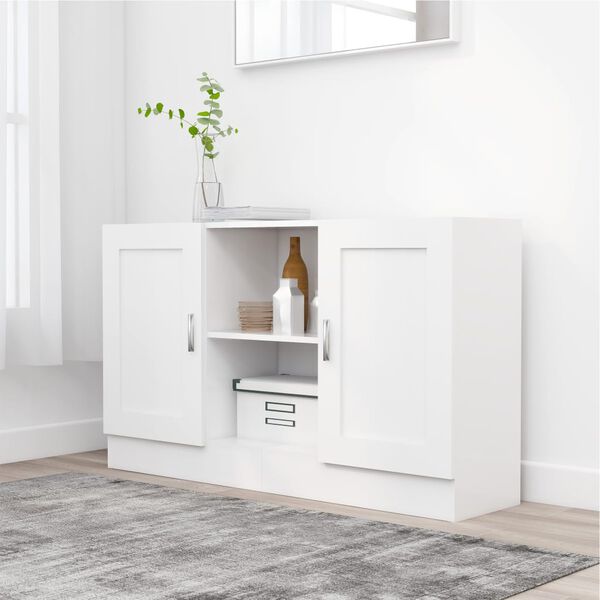 vidaXL Sideboard High Gloss White 120x30.5x70 cm Engineered Wood