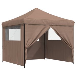vidaXL Party Tent 292 x 292 x 315 cm Brown Oxford Fabric