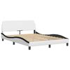 vidaXL Bed Frame with LED without Mattress "Hvar" White and Black 140x200 cm