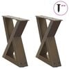 vidaXL Coffee Table Legs 2 pcs Natural Steel 40x(30-31.3) cm Steel