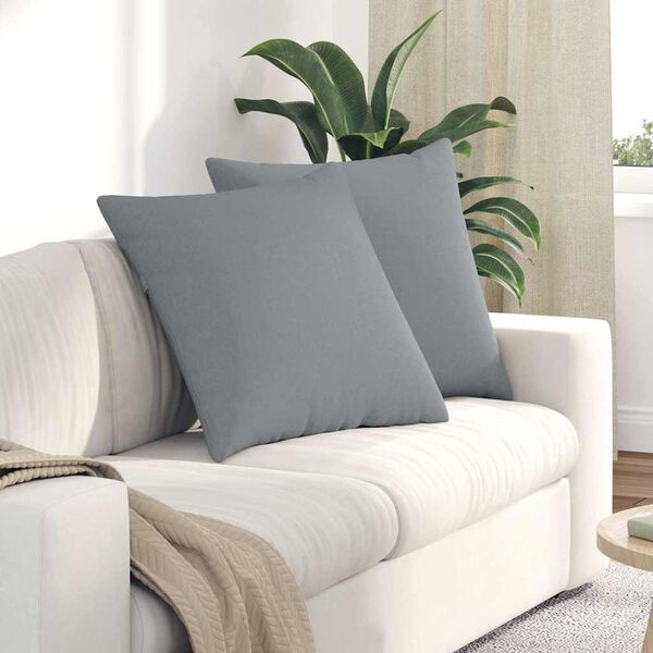 vidaXL Sofa Pillows 2 pcs Light Grey 60 x 60 cm Fabric
