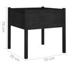 vidaXL Garden Planters 2 pcs Black 70x70x70 cm Solid Pinewood