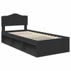 vidaXL Bed Frame with Headboard Black 90 x 190 cm Solid Pine Wood