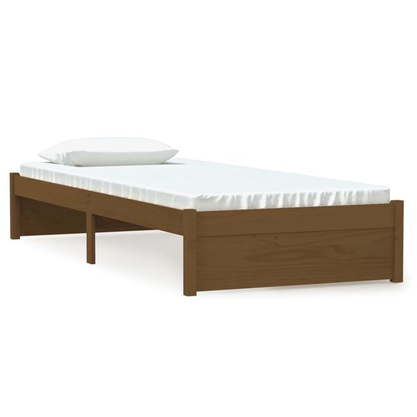 vidaXL Bed Frame without Mattress Honey Brown Solid Wood 75x190 cm Small Single