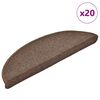 vidaXL Stair Mats 20 pcs 56x17x3 cm Coffee Brown Half Round