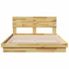 vidaXL Bed Frame with Headboard without Mattress 150x200 cm King Size Solid Wood Oak