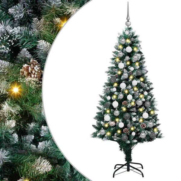 vidaXL Artificial Christmas Tree with 300 LEDs with Stand Green 180 cm