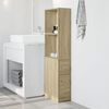 vidaXL Narrow Bathroom Cupboard with Wheels Sonoma Oak Engineered Wood