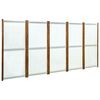 vidaXL 5-Panel Room Divider Cream White 350x170 cm