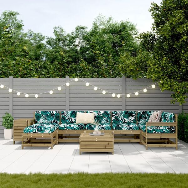 vidaXL 9 Piece Garden Sofa Set Impregnated Wood Pine