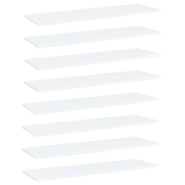 vidaXL Bookshelf Boards 8 pcs White 100x30x1.5 cm Engineered Wood
