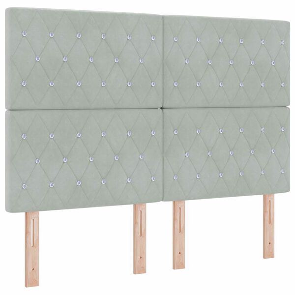 vidaXL Headboard with Headboard Light Grey 144 cm Faux Leather
