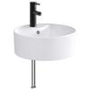 vidaXL Bathroom Sink with Faucet and Drain Matte Black
