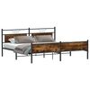 vidaXL Metal Bed Frame without Mattress Smoked Oak 200x200 cm