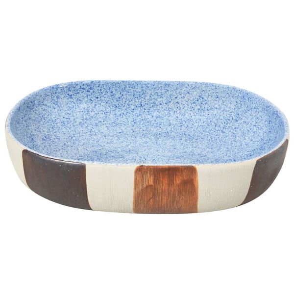 vidaXL Countertop Basin Multicolour Oval 59x40x14 cm Ceramic