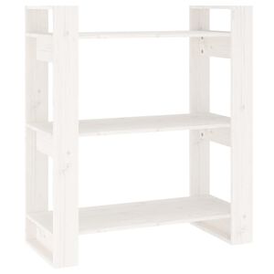 vidaXL Book Cabinet/Room Divider White 80x35x91 cm Solid Wood Pine