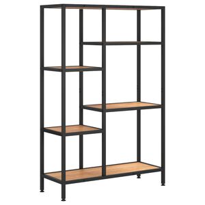 vidaXL Book Shelf | Light brown and black | Engineered wood, Steel