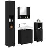 vidaXL Bathroom Furniture Set 4 pcs Black Engineered wood & Metal