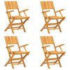 vidaXL 5 Piece Garden Dining Set Solid Wood Teak