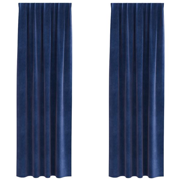vidaXL Blackout Curtains 2 pcs Dark Blue 140 x 245 cm Velvet