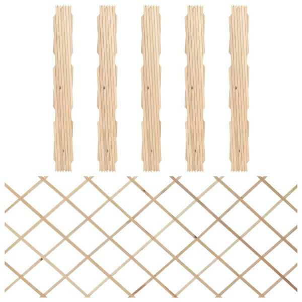 vidaXL Trellis Fences 5 pcs Solid Firwood 180x80 cm