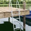 vidaXL 4-Step Dock Ladder Silver 58 x 77 x 166 cm Aluminium