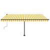 vidaXL Manual Retractable Awning with LED 450x300 cm Yellow and White