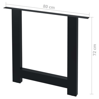 vidaXL Dining Table Legs 2 pcs H Frame 80x72 cm