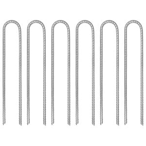 vidaXL Tent Pegs 6 pcs U-shaped 30 cm &Oslash;8.5 mm Galvanised Steel