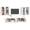 vidaXL 6 Piece TV Cabinet Set White Engineered Wood