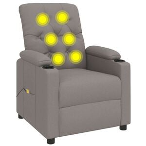 vidaXL Massage Chair Taupe Fabric