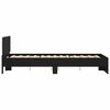 vidaXL Bed Frame with Headboard and LED Black 120x190 cm Small Double