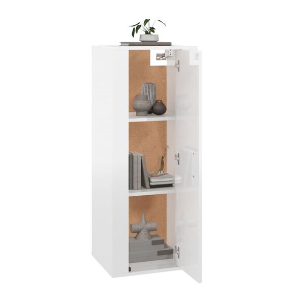 vidaXL Wall Mounted TV Cabinet High Gloss White 40x34,5x100 cm