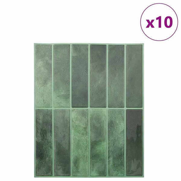 vidaXL Rectangular Tile 10 pcs Dark Green 29 x 23 x 0.08 cm