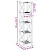 vidaXL 5-Tier Square Bamboo Shelf