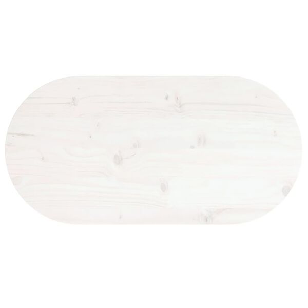 vidaXL Table Top White 70x35x2.5 cm Solid Wood Pine Oval