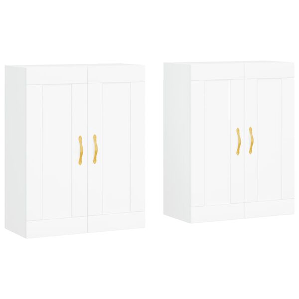 vidaXL Wall Mounted Cabinets 2 pcs White Engineered Wood