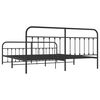 vidaXL Metal Bed Frame without Mattress with Footboard Black 193x203cm