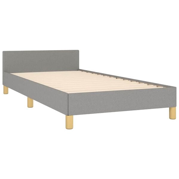 vidaXL Bed Frame without Mattress Light Grey 90x190cm Single Fabric
