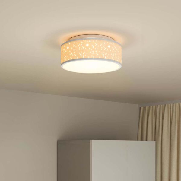 vidaXL Ceiling Lamp with Spotlights Grey 30 x 30 x 13.5 cm Fabric