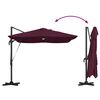 vidaXL Umbrella with LED Strip Lights Bordeaux Red 351 x 250 x 253 cm