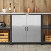 vidaXL Kitchen Storage with Shelf Silver 90 x 50 x 92 cm Steel
