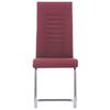 vidaXL Cantilever Dining Chairs 2 pcs Wine Red Fabric